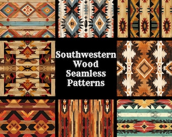 Southwestern Wood Seamless Pattern: Digital Paper (PNG)