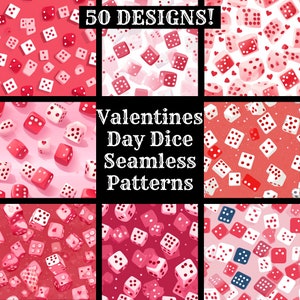 Valentinstag Würfel nahtlose digitales Papier, druckbare Scrapbook Papier nahtlose Texturen digitale Sofort-Download Valentinstag Würfel Sublimation