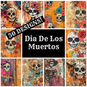 Dia De Los Muertos Printable Paper: Vintage Journal Inserts (Digital Download)