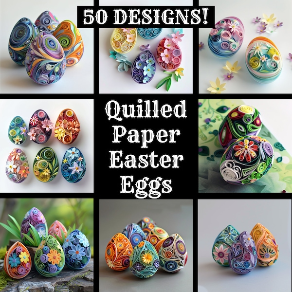 Quilled Paper Easter Eggs Paper, Quilled Paper Easter Eggs Printable Paper, Quilled Paper Easter Eggs Journal Supplies, Journal Inserts