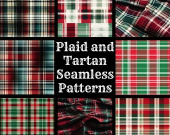 Plaid Tartan Seamless Paper: 60 PNG Textures (Digital Download)