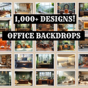 1,000+ Modern Office Digital Backdrops for Professional Headshots & Business Portraits | Zoom Background Overlay with Soft Focus