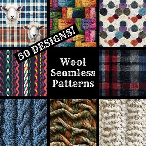 Wool Seamless Digital Paper, Wool Printable Scrapbook Paper Seamless Textures, Digital Instant Download