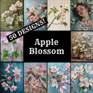 Apple Blossom Journal Paper, Apple Blossom Printable Paper, Vintage Apple Blossom, Apple Blossom Journal Supplies, Journal Inserts