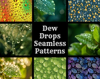 Dew Drops Seamless Pattern: Fabric Sublimation, Scrapbook Paper (Digital Download)