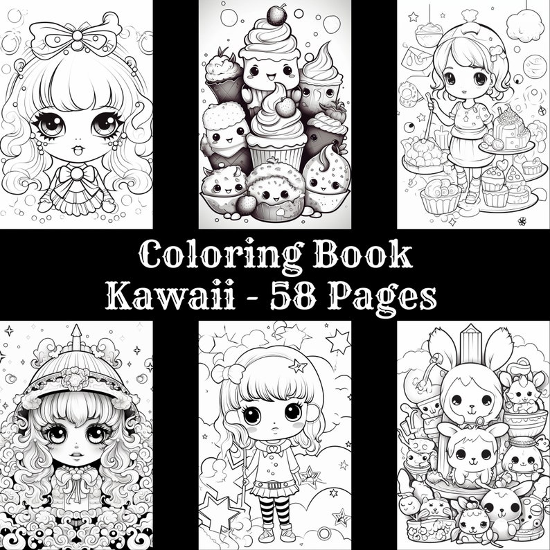Kawaii Printable Adult Coloring Pages Kids Coloring Pages Instant ...