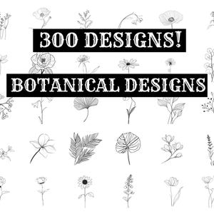 300 Botanisches SVG-Bundle, Botanische Clipart, Blumen SVG, Blumen SVG, Blumen Clipart, Florale Blätter und Zweige svg, kommerzielle Nutzung inklusive