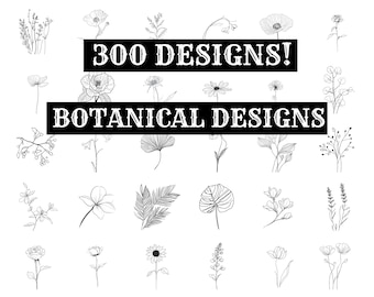 300 Botanical SVG Clipart Bundle: Floral Leaves & Branches (Commercial Use)