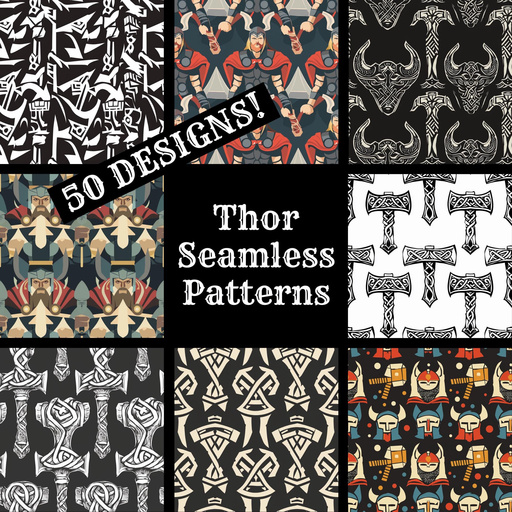 Thor Seamless Pattern: Printable Scrapbook Paper (digital Download) - Etsy