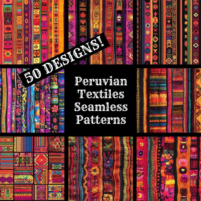 a collection of colorful textiles with a black background