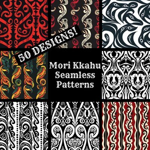 Mori Kkahu Seamless Digital Paper, Mori Kkahu Printable Scrapbook Paper ...