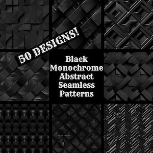 Papel digital sin costuras abstracto monocromo negro, texturas sin costuras de papel de álbum de recortes imprimible abstracto monocromo, descarga instantánea digital