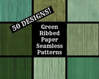 Green Ribbed Paper: 50 Seamless Textures (Digital Download)