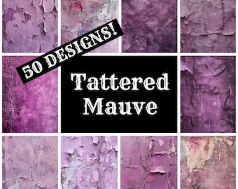 Tattered Mauve Journal Paper: Vintage Scrapbook Printable (PNG Digital Download)