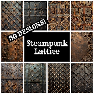 Steampunk Gitter Journal Papier, Steampunk Gitter druckbares Papier, Vintage Journal Zubehör, Journal Einsätze