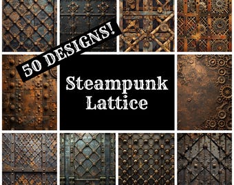 Steampunk Lattice Journal Paper, Steampunk Lattice  Printable Paper, Vintage Journal Supplies, Journal Inserts