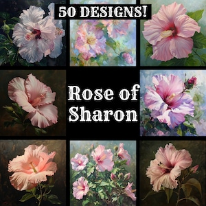 Rose of Sharon Paper, Rose of Sharon Printable Paper, Vintage Rose of Sharon, Rose of Sharon Journal Supplies, Journal Insert Rose of Sharon