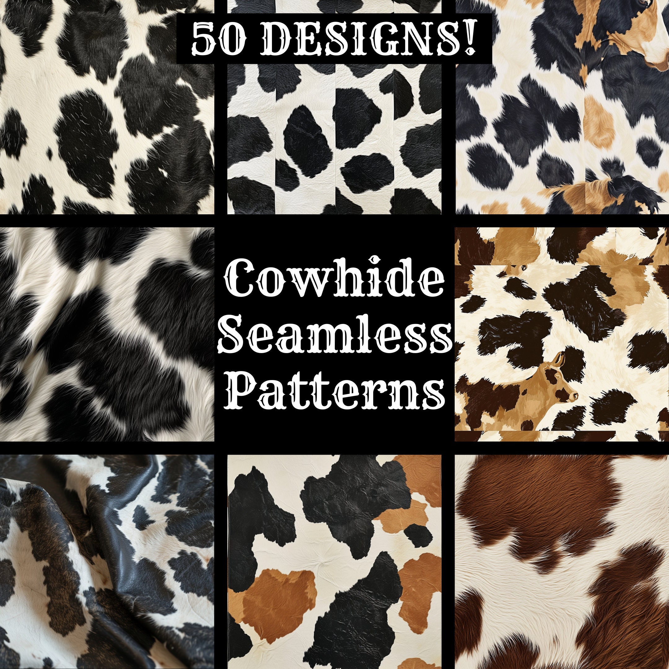 Cowhide Seamless Digital Paper for Scrapbooking and Sublimation - Etsy