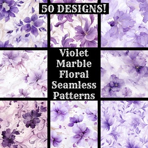 Violet Marmor Floral nahtlose digitales Papier, druckbare Scrapbook Papier nahtlose Texturen, digitale Sofort Download Marmor Floral Hintergrund