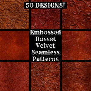 Embossed Russet Velvet Seamless Digital Paper, Printable Scrapbook Paper Seamless Textures Digital Instant Download Russet Velvet Background