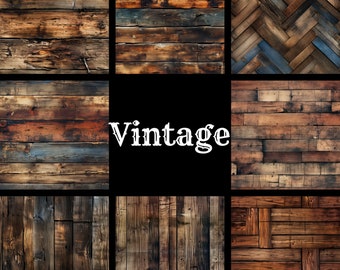 Vintage Wood Digital Paper: Seamless Textures for Scrapbooking (PNG Download)