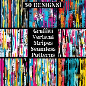 Graffiti Vertical Stripes Seamless Digital Paper, Printable Scrapbook Paper Seamless Textures, Digital Instant Download Graffiti Stripes