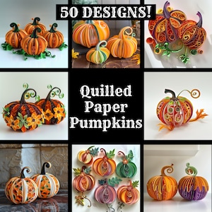 Quilled Paper Pumpkins Paper, Quilled Paper Pumpkins Printable Paper ...