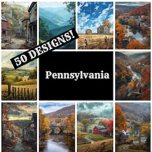 Pennsylvania Journal Paper, Pennsylvania Printable Paper, Vintage Journal Supplies, Journal Inserts