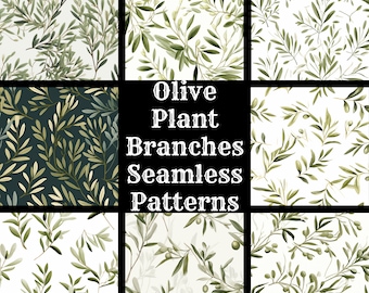 Olive Branch Seamless Pattern: Scrapbook Paper, Fabric Print (Digital Download)