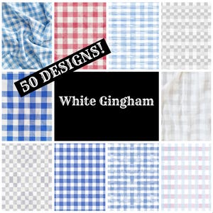 White Gingham Journal Paper, White Gingham Printable Paper, Vintage Journal Supplies, Journal Inserts
