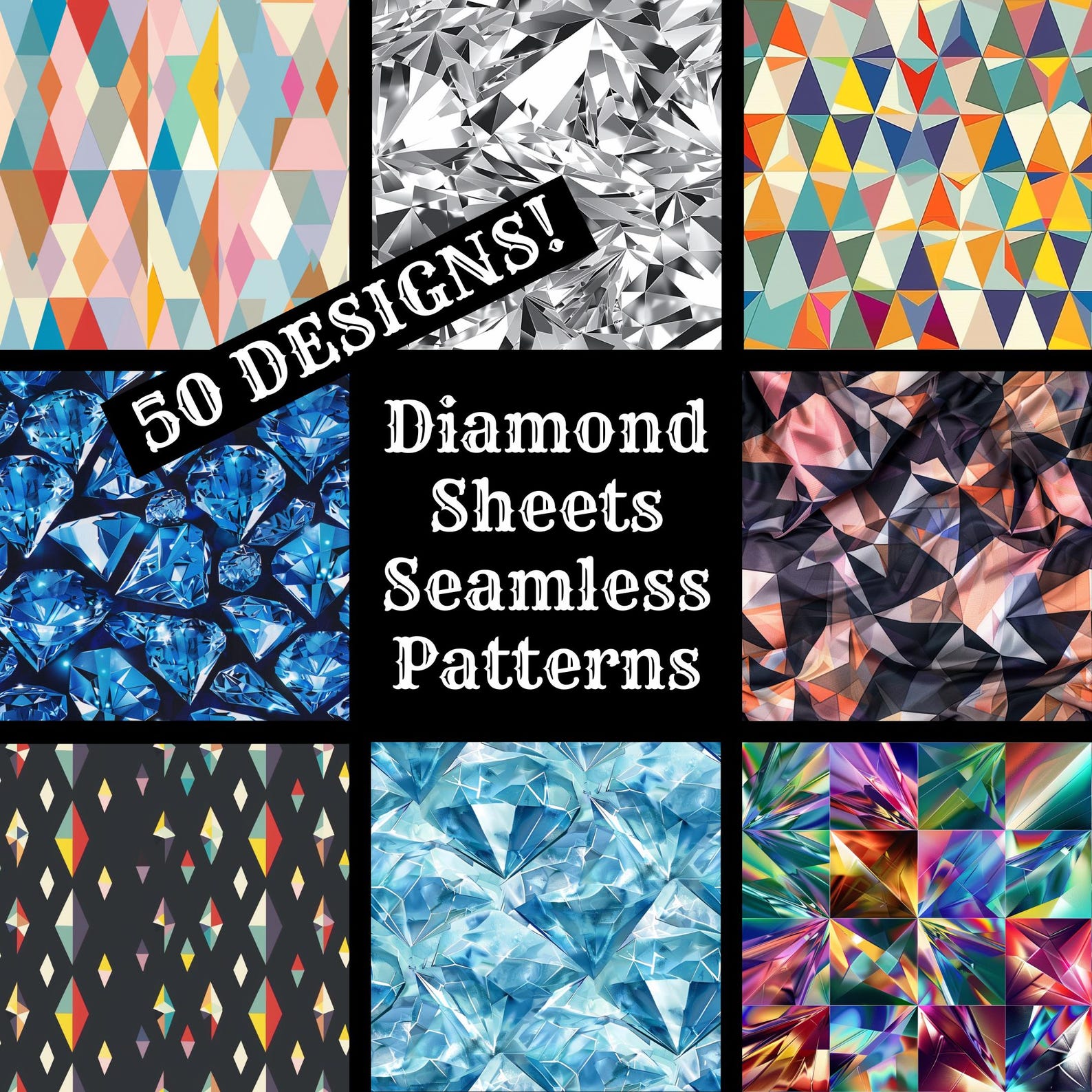 Diamond Pattern Seamless Digital Paper: Printable Scrapbook Textures ...