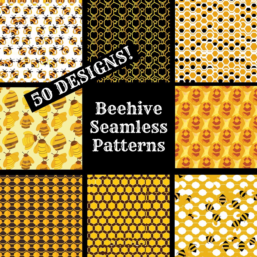 Beehive Seamless Pattern: Scrapbook Paper Textures (digital Download ...