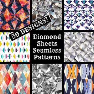 Diamond Sheets Seamless Digital Paper, Diamon Pattern Printable Scrapbook Paper Seamless Textures, Digital Instant Download