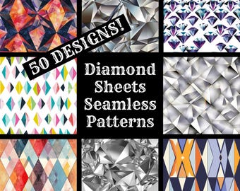Diamond Pattern Seamless Digital Paper: Printable Scrapbook Textures (Digital Download)