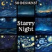 Starry Night Paper, Starry Night Printable Paper, Vintage Starry Night, Starry Night Journal ...