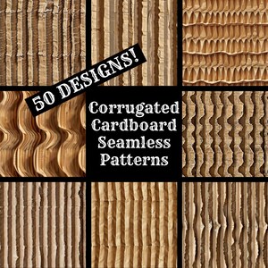 Corrugated Cardboard Seamless Textures: 50 Digital Papers (digital ...