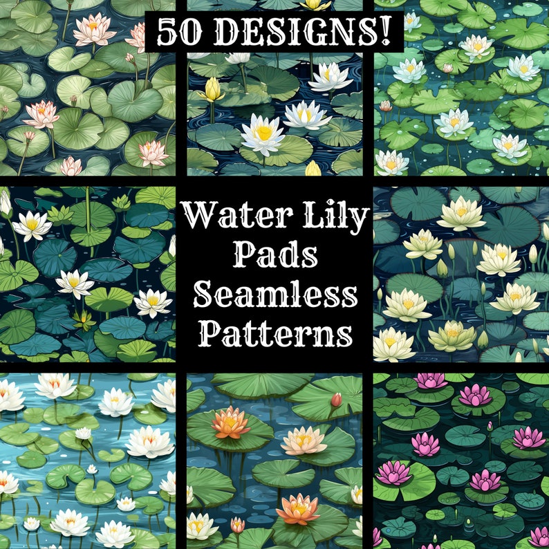 Water Lily Pads Seamless Pattern: Scrapbook Paper (digital Download) - Etsy