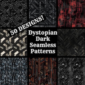 Dystopian Dark Seamless Digital Paper, Printable Scrapbook Paper Seamless Textures, Digital Instant Download