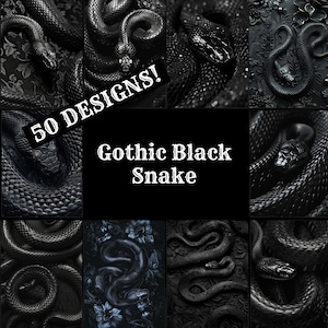 Carta per diario con serpente nero gotico, carta stampabile con serpente nero gotico, forniture per diario con serpente nero gotico vintage, inserti per diario