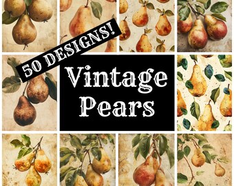 Vintage Pears Journal Paper: Printable Scrapbook Inserts (Digital Download)