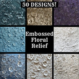 Papel de relieve floral en relieve, papel imprimible en relieve floral en relieve, papel vintage, suministros de diario de relieve floral en relieve, inserto de diario