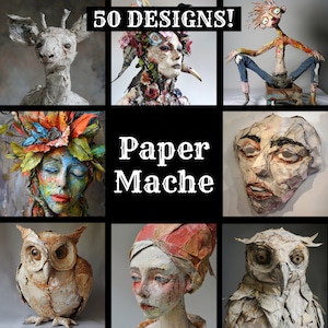 Papier-maché papier, papier-maché afdrukbaar papier, vintage papier-maché, papier-maché dagboekbenodigdheden, papier-maché dagboek inzetstukken