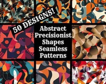 Abstract Precisionist Shapes: Seamless Patterns (Digital Download)