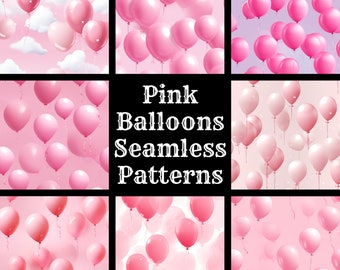 Pink Balloons Seamless Pattern: Scrapbook Paper (Digital Download)