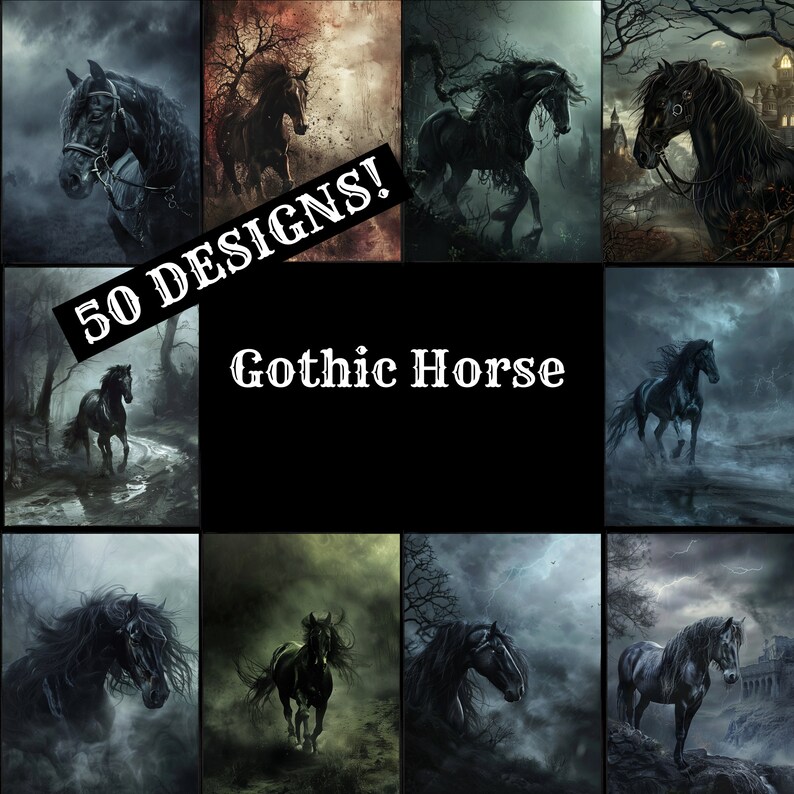 a collage of photos with a horse in the middle