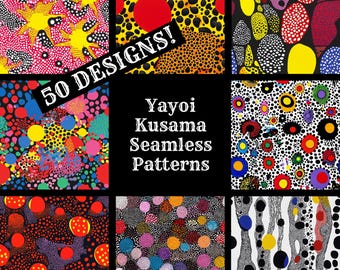 Yayoi Kusama Seamless Pattern: Printable Digital Paper (PNG)