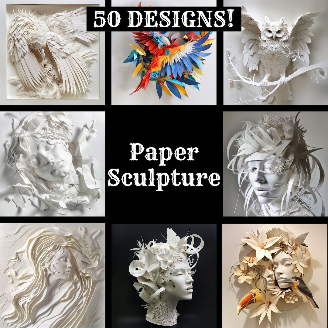 Paper Sculpture Paper, Paper Sculpture Printable Paper, Vintage Paper ...
