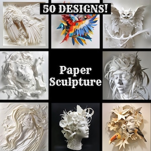 Papieren sculptuurpapier, papieren sculptuur Afdrukbaar papier, vintage papieren sculptuur, papieren sculptuur, dagboekbenodigdheden, journaalbijlagen