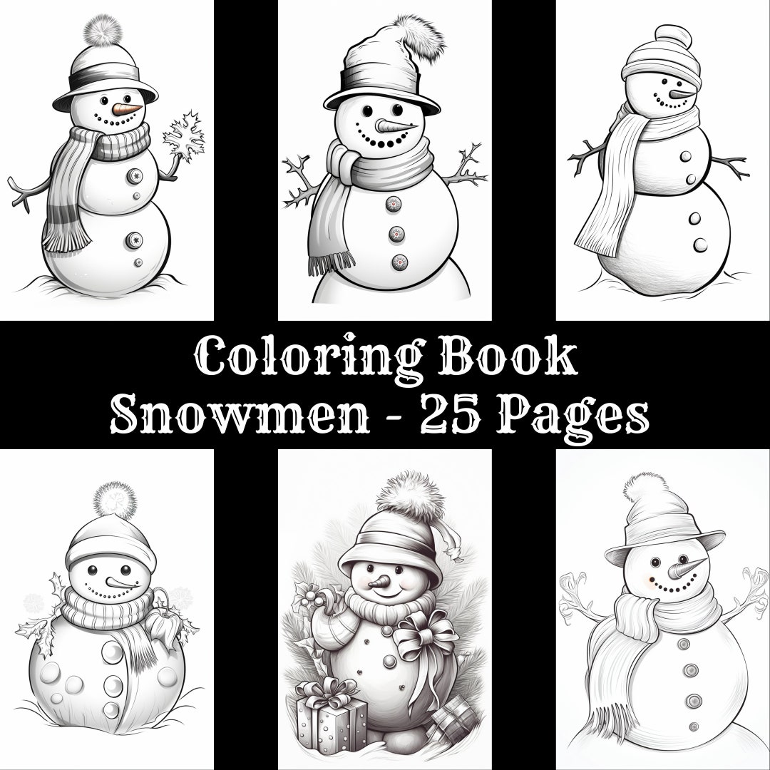 Snowman Printable Adult Coloring Pages Kids Coloring Pages Instant ...