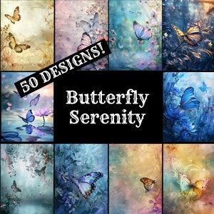 Butterfly Serenity Journal Paper, Butterfly Serenity afdrukbaar papier, Vintage Butterfly Serenity, Butterfly Journal Supplies, Journal Insert